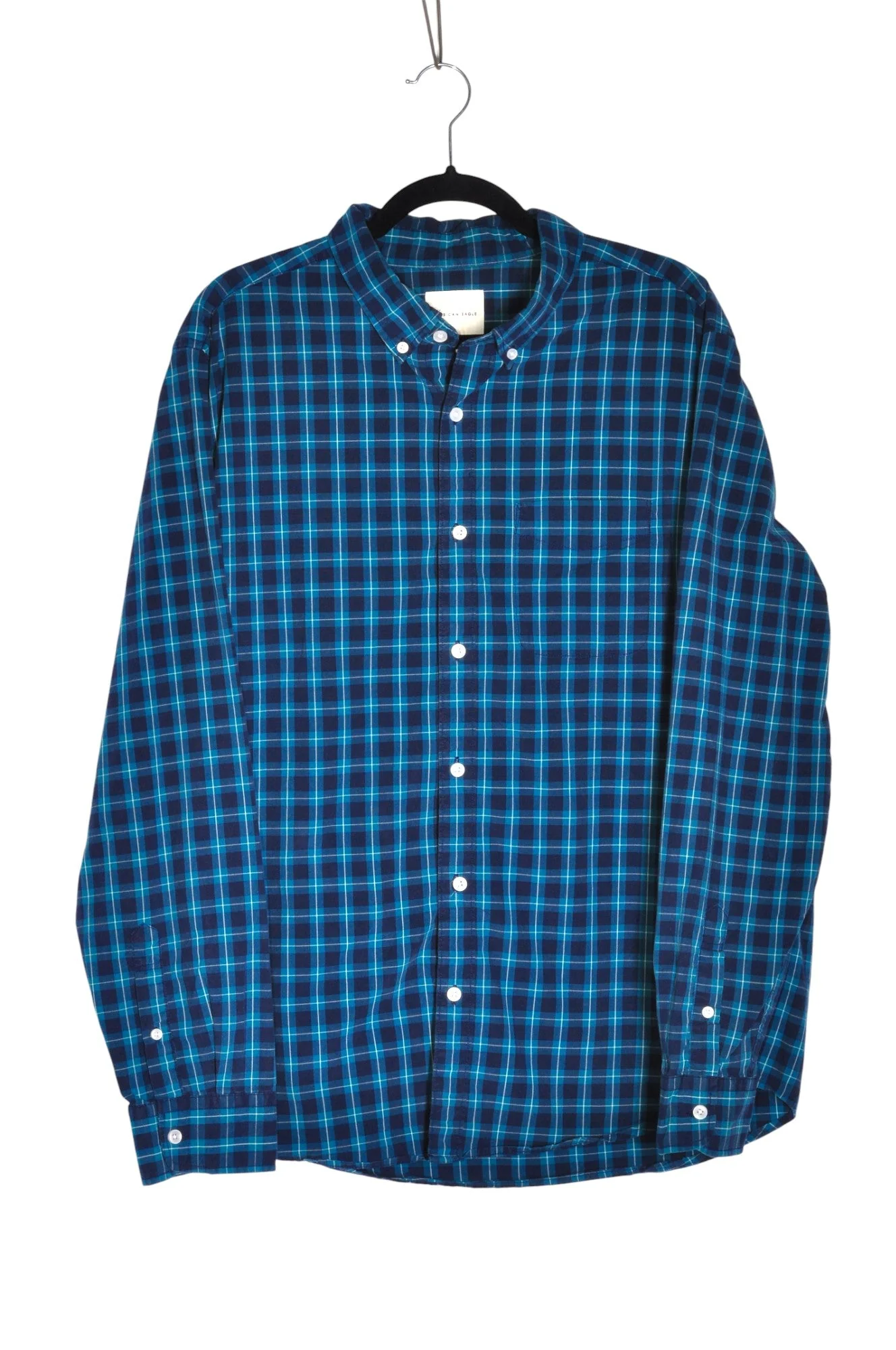AMERICAN EAGLE Men Button Down Tops Regular fit in Blue - XL