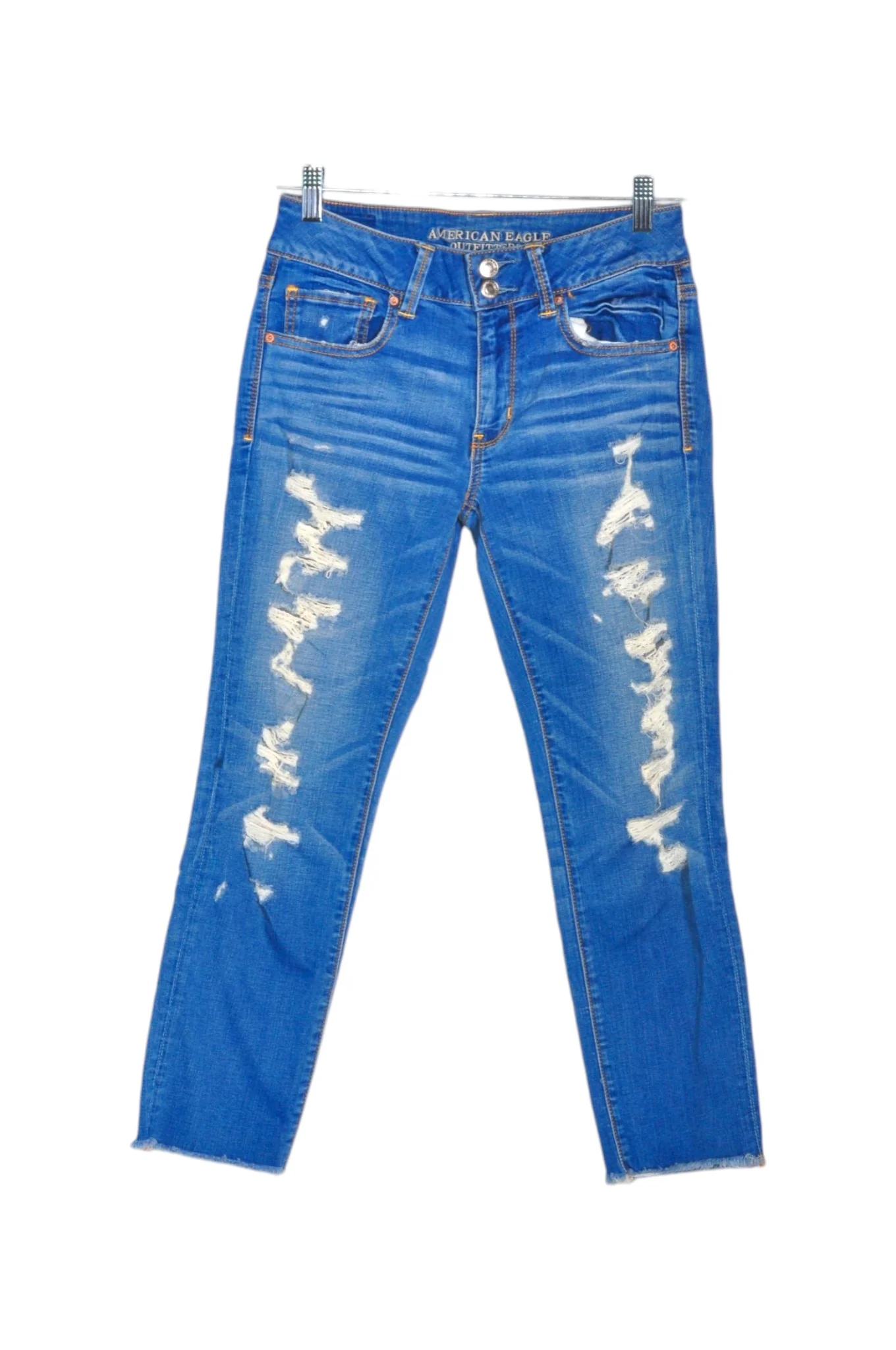AMERICAN EAGLE Women Straight-Legged Jeans Regular fit in Blue - 8