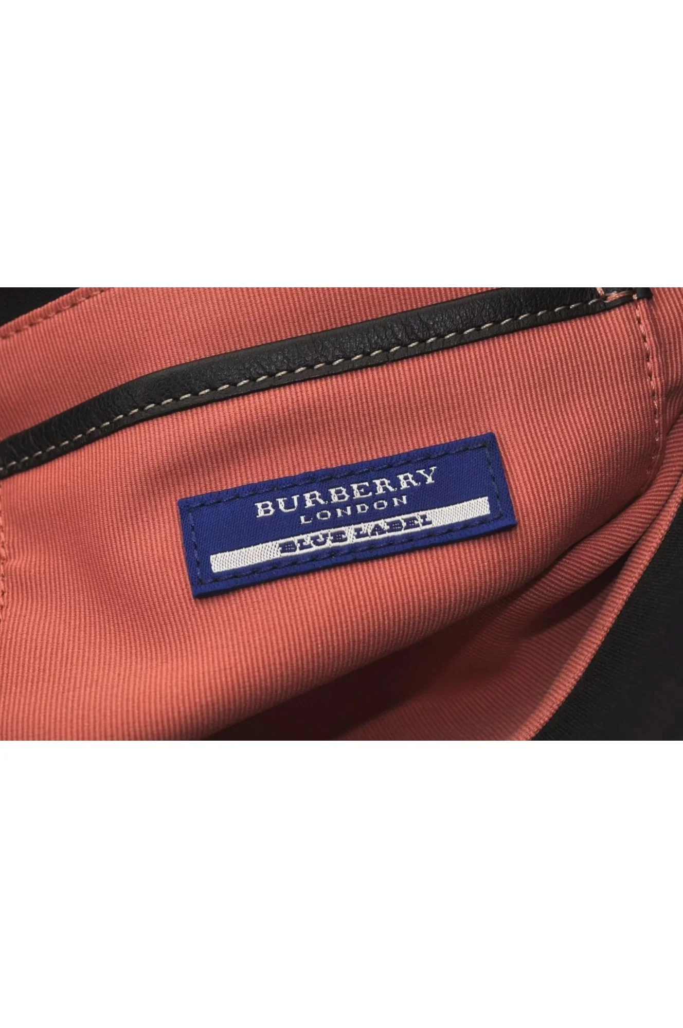 Authentic BURBERRY BLUE LABEL Hand Tote Bag Polyester Leather Black 7082L - Image 16