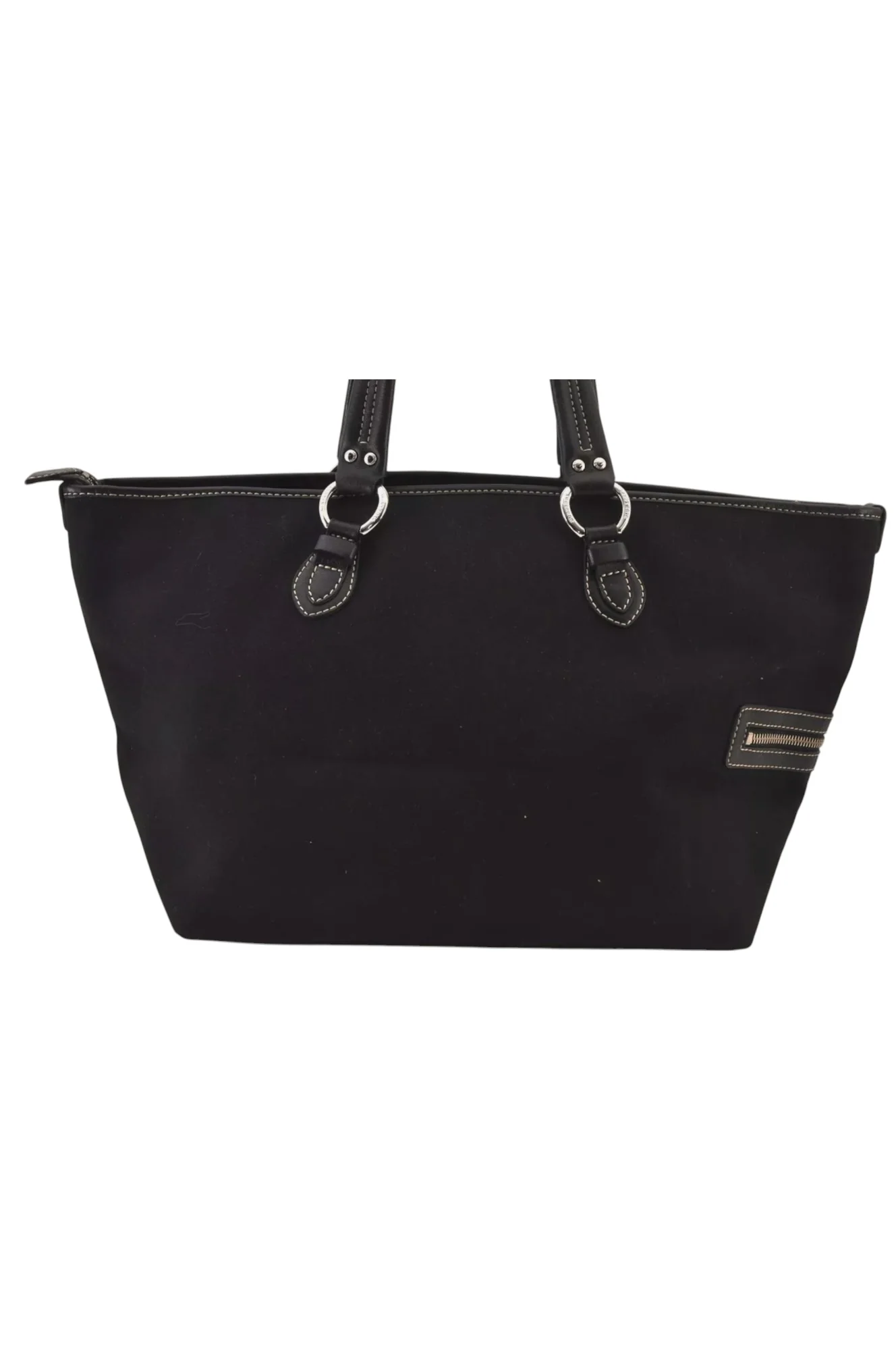 Authentic BURBERRY BLUE LABEL Hand Tote Bag Polyester Leather Black 7082L - Image 3