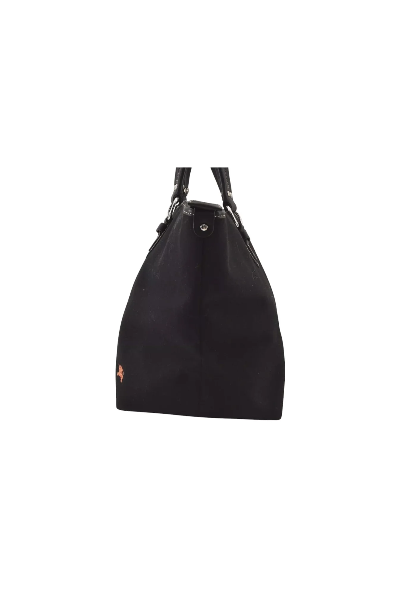 Authentic BURBERRY BLUE LABEL Hand Tote Bag Polyester Leather Black 7082L - Image 5