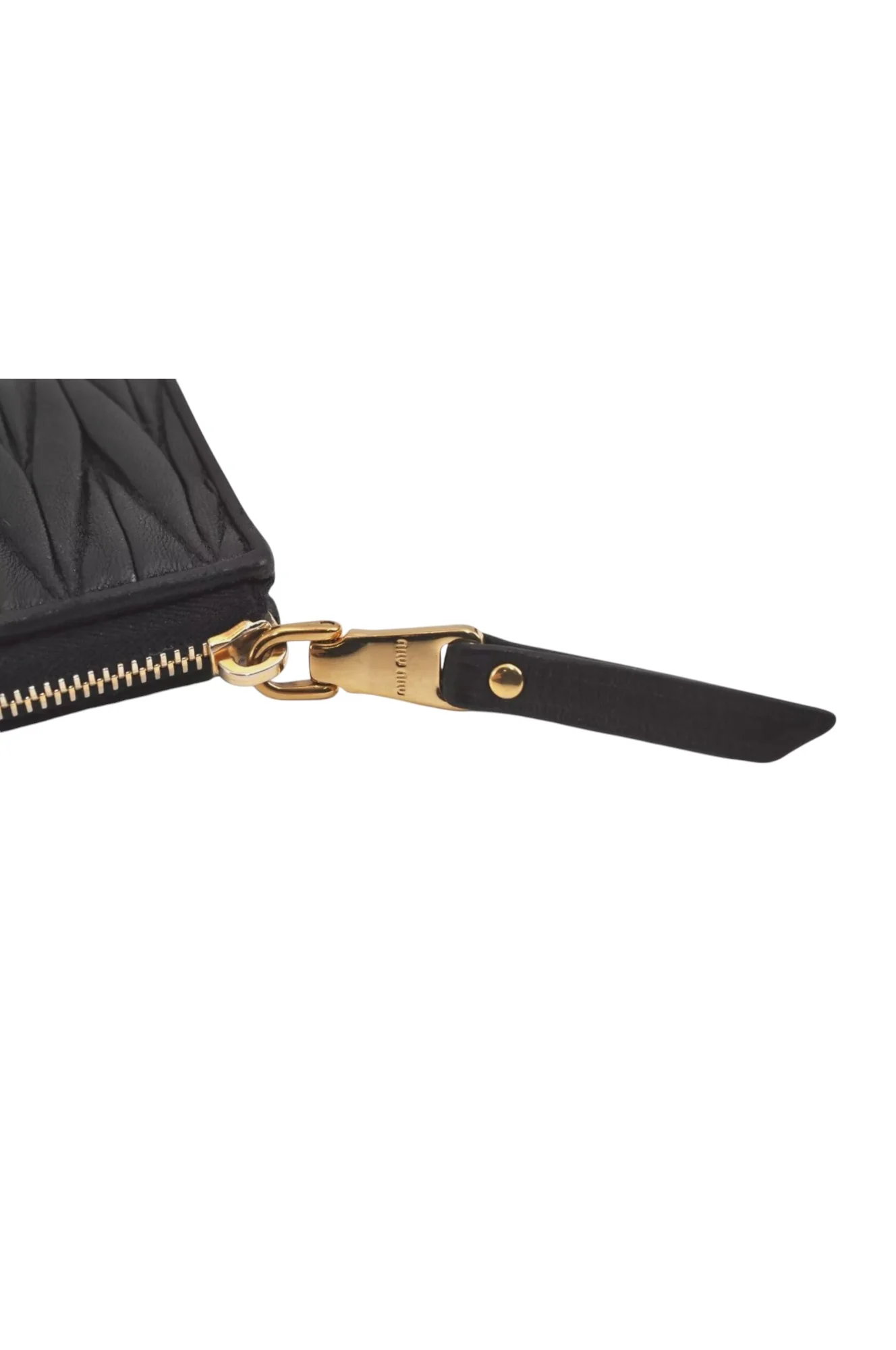 Authentic MIU MIU Vintage Matelasse Leather Coin Case Purse Black 8330L - Image 11