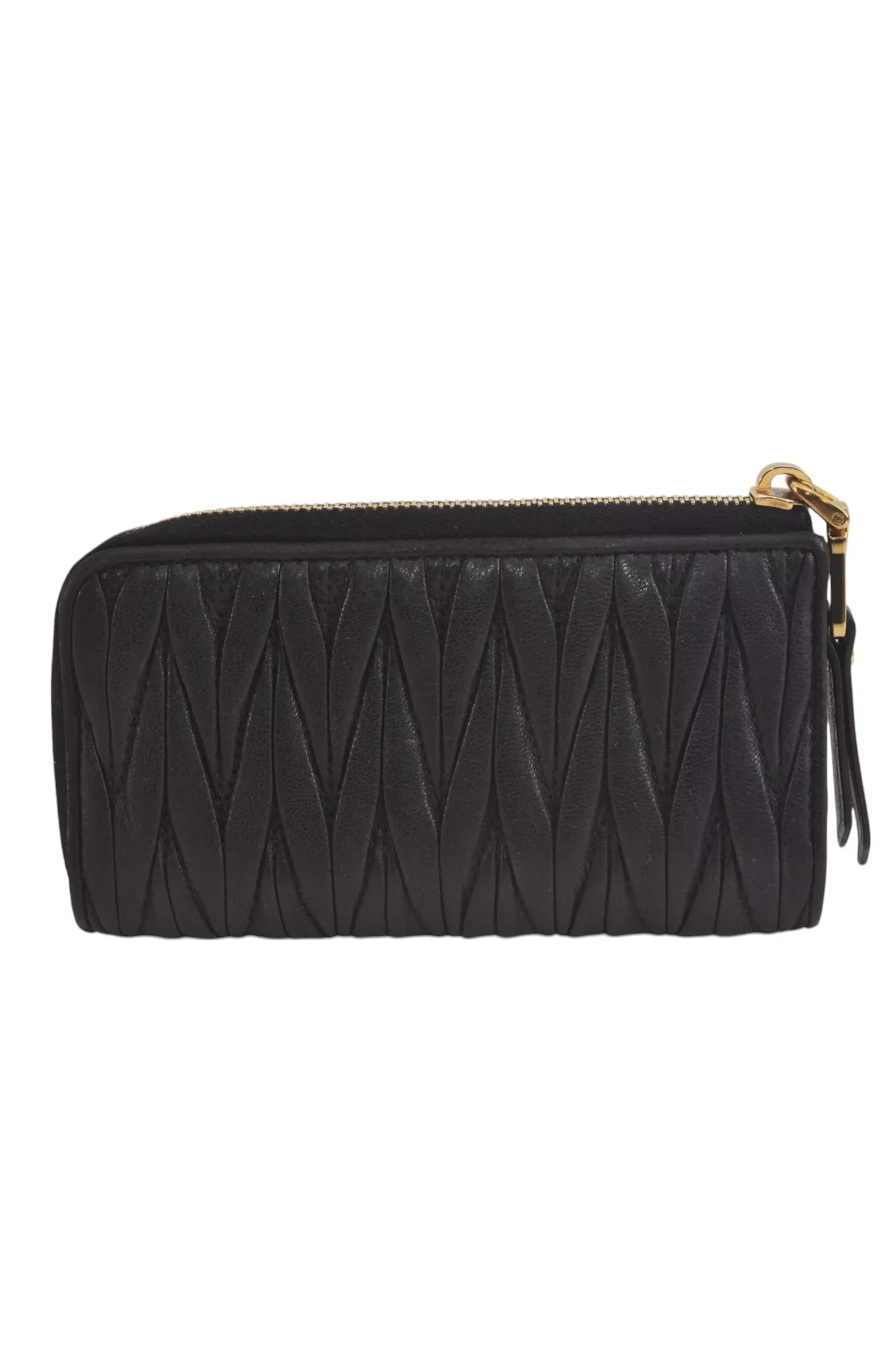 Authentic MIU MIU Vintage Matelasse Leather Coin Case Purse Black 8330L - Image 3