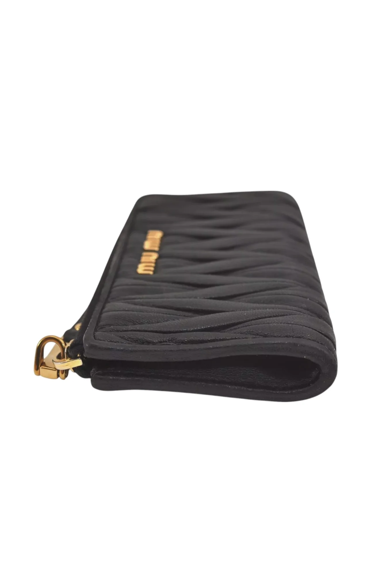 Authentic MIU MIU Vintage Matelasse Leather Coin Case Purse Black 8330L - Image 4