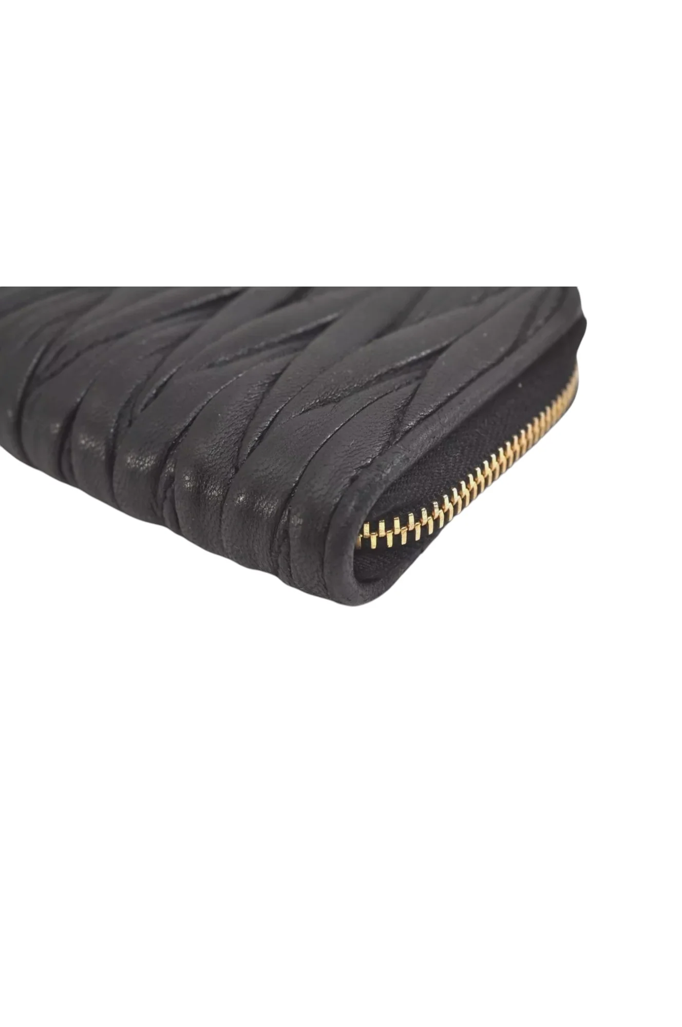 Authentic MIU MIU Vintage Matelasse Leather Coin Case Purse Black 8330L - Image 8