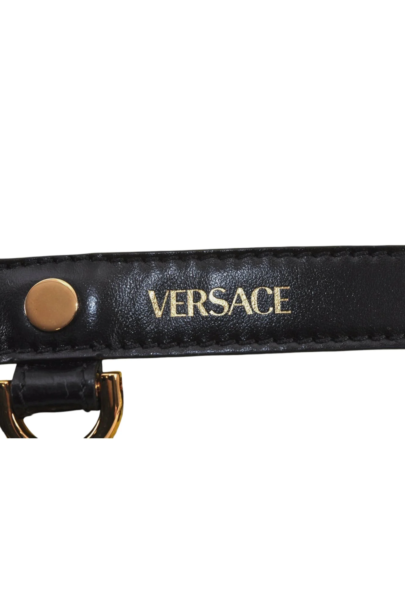 Authentic VERSACE La Greca Vintage Leather Pouch Purse Yellow Box Junk 7524L - Image 10