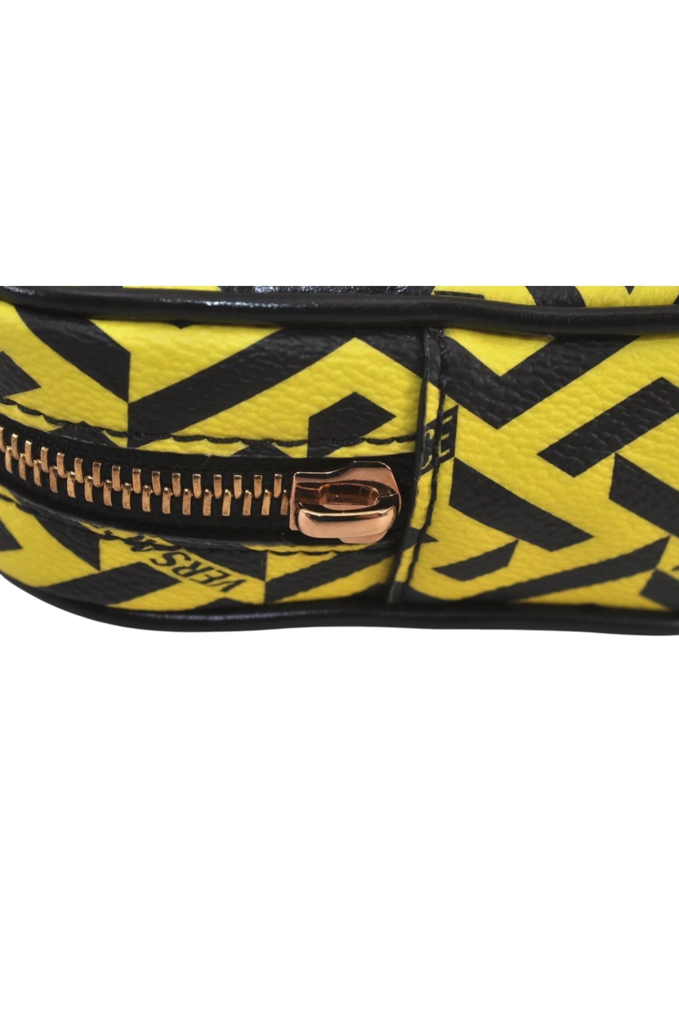 Authentic VERSACE La Greca Vintage Leather Pouch Purse Yellow Box Junk 7524L - Image 11