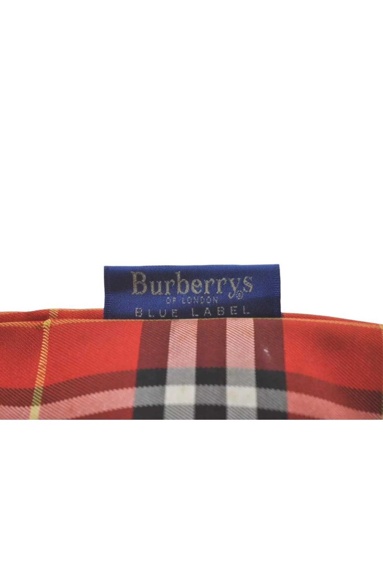 Burberry BLUE LABEL Check Shoulder Tote Bag Nylon Leather Red 9373K - Image 11