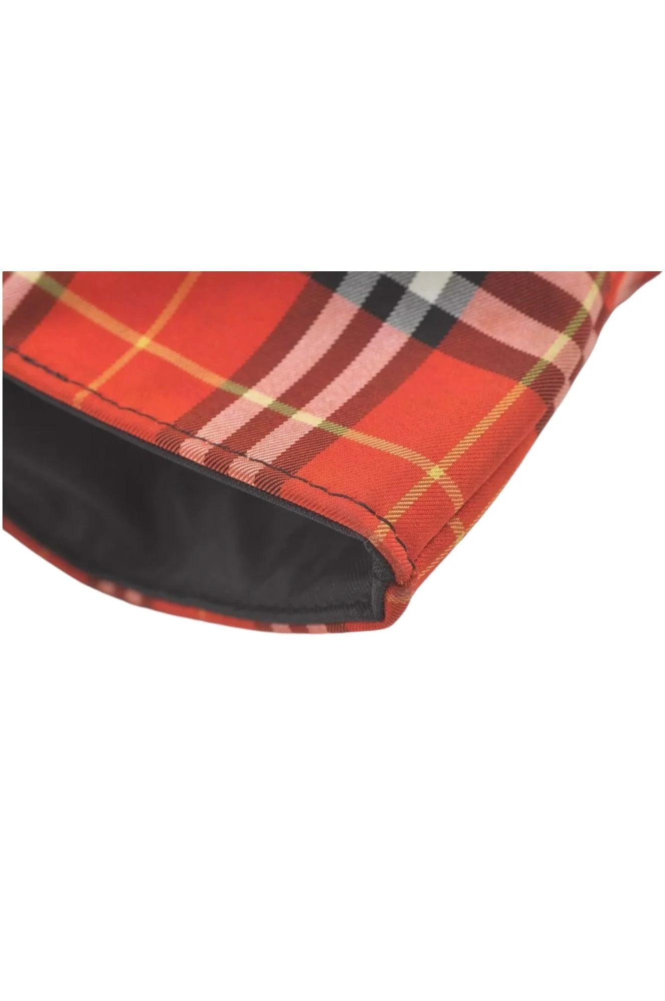 Burberry BLUE LABEL Check Shoulder Tote Bag Nylon Leather Red 9373K - Image 14