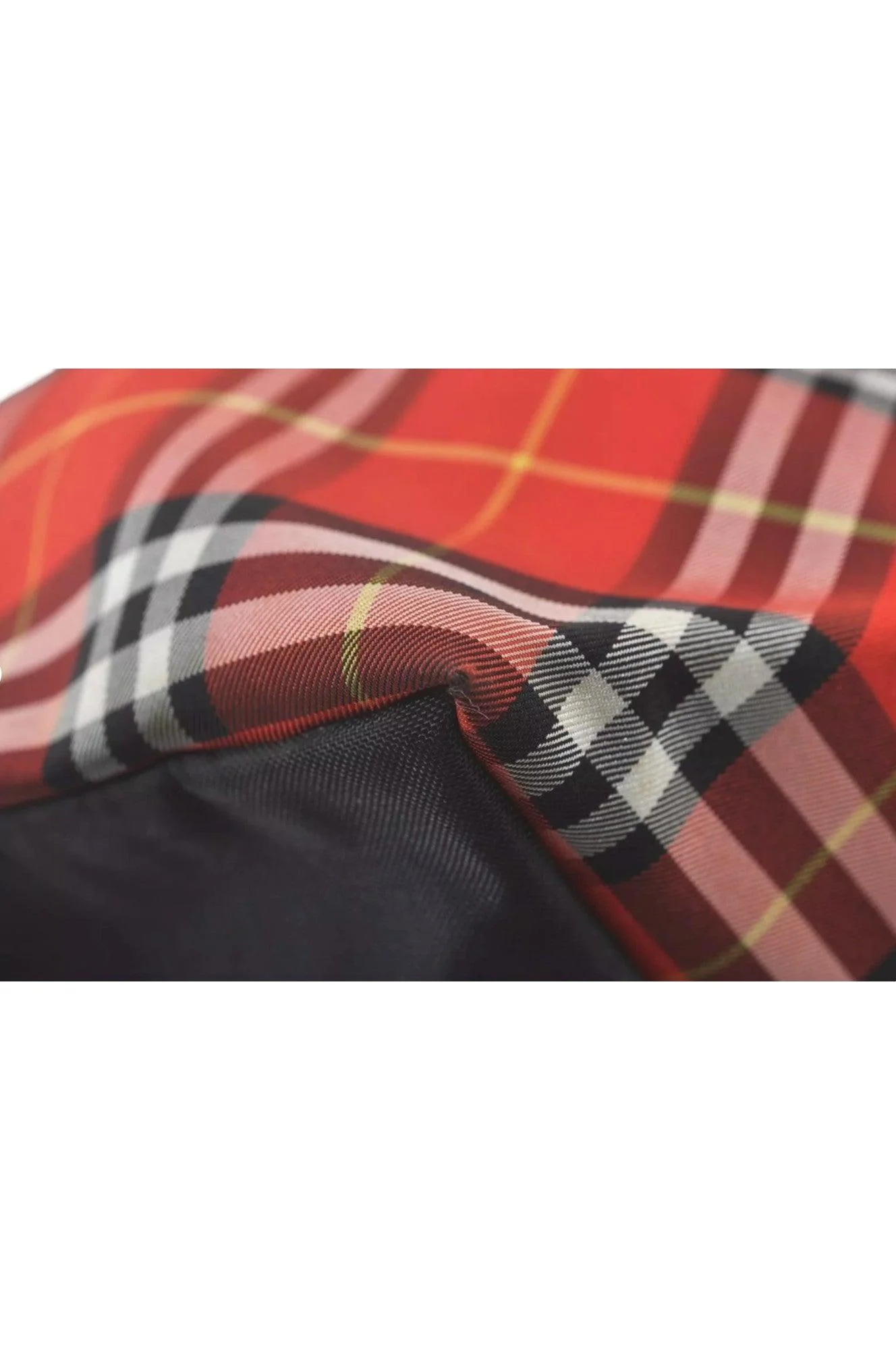 Burberry BLUE LABEL Check Shoulder Tote Bag Nylon Leather Red 9373K - Image 9