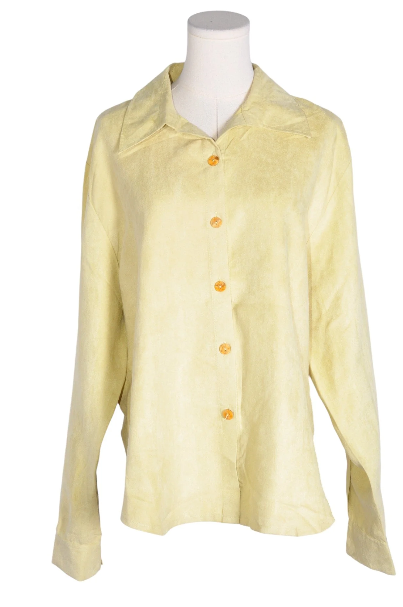 FUZZY Women Button Down Tops Regular fit in Yellow - XXL