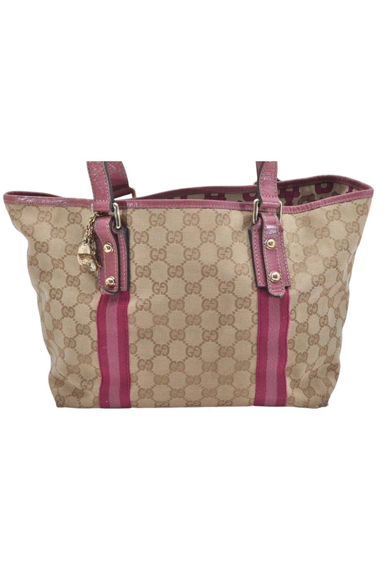 GUCCI Sherry Line Shoulder Tote Bag GG Canvas Leather Beige 7192K - Image 2