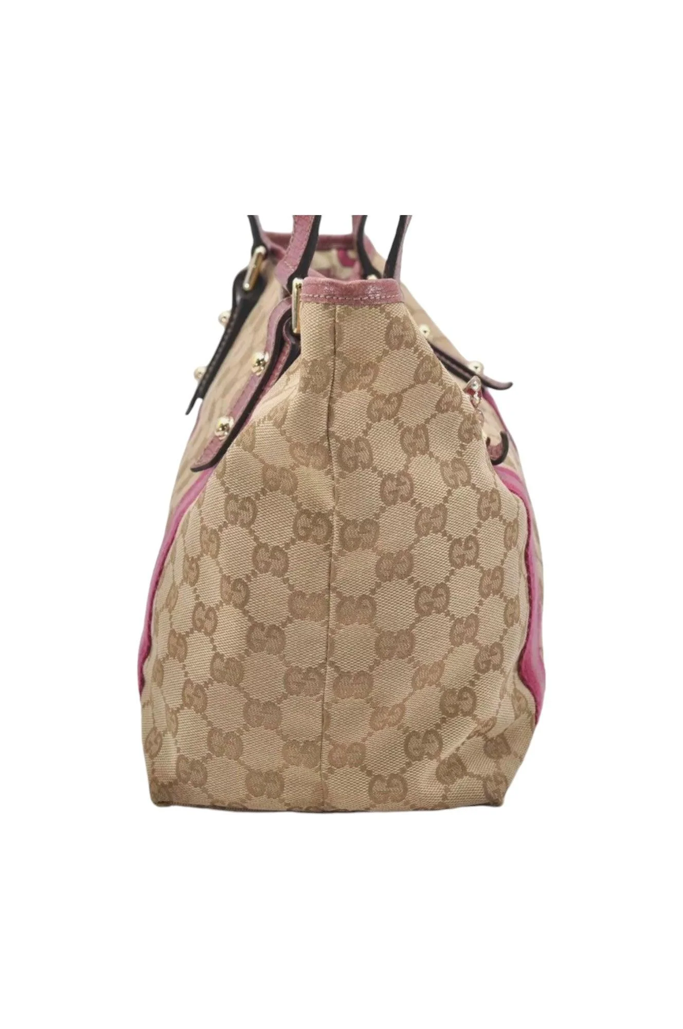 GUCCI Sherry Line Shoulder Tote Bag GG Canvas Leather Beige 7192K - Image 4