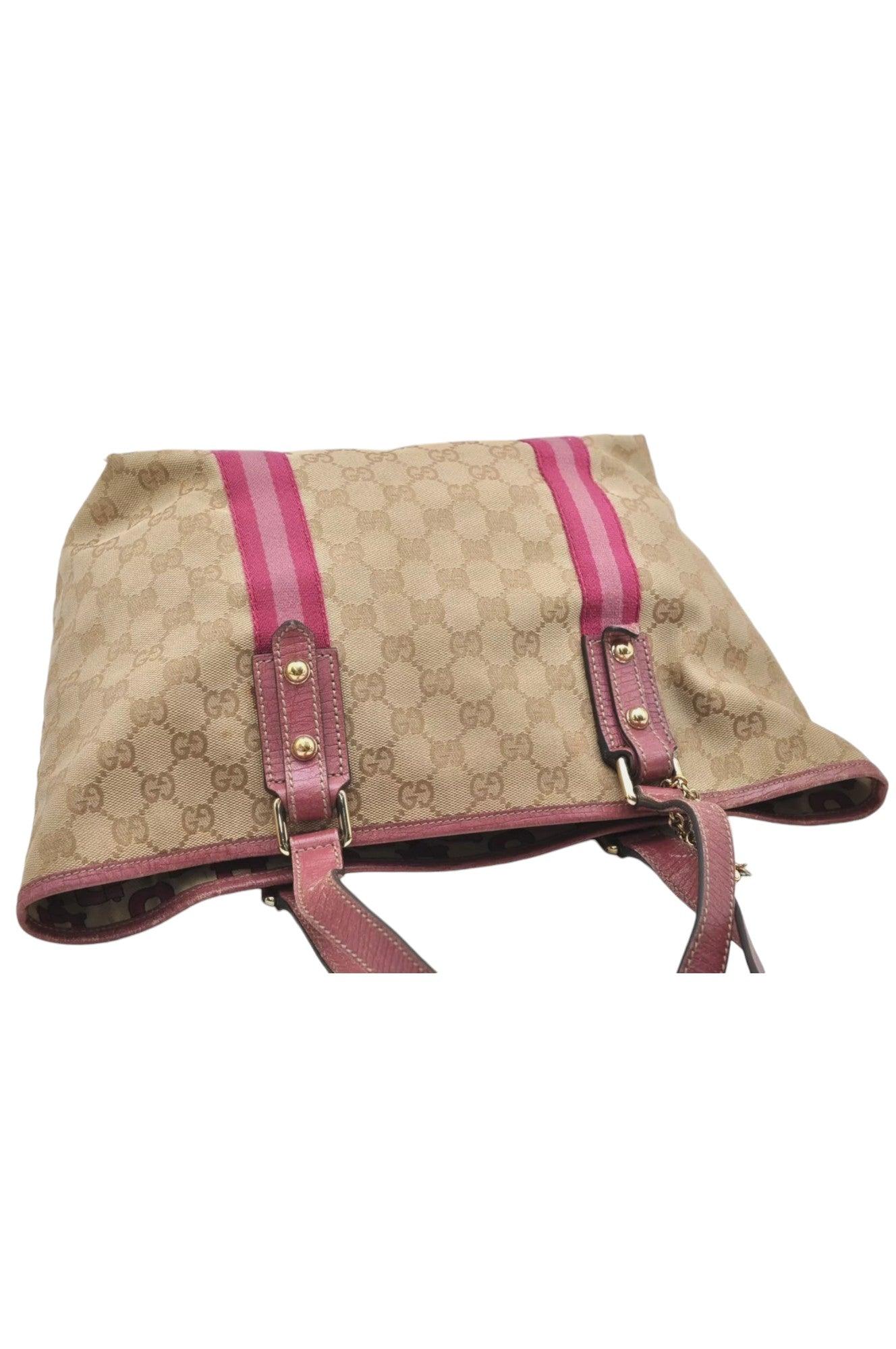 GUCCI Sherry Line Shoulder Tote Bag GG Canvas Leather Beige 7192K - Image 6