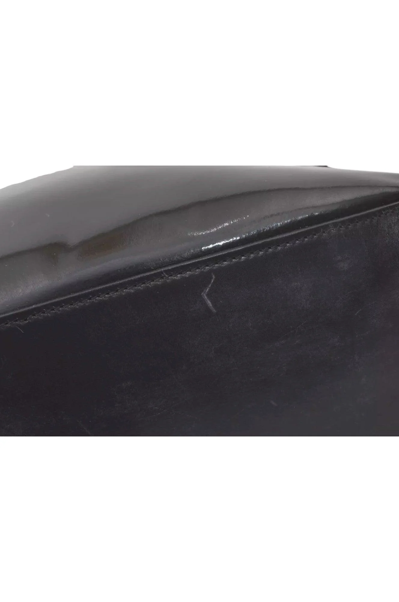 GUCCI Shoulder Hand Bag Purse Enamel Leather 0013766 Black 7891K - Image 11