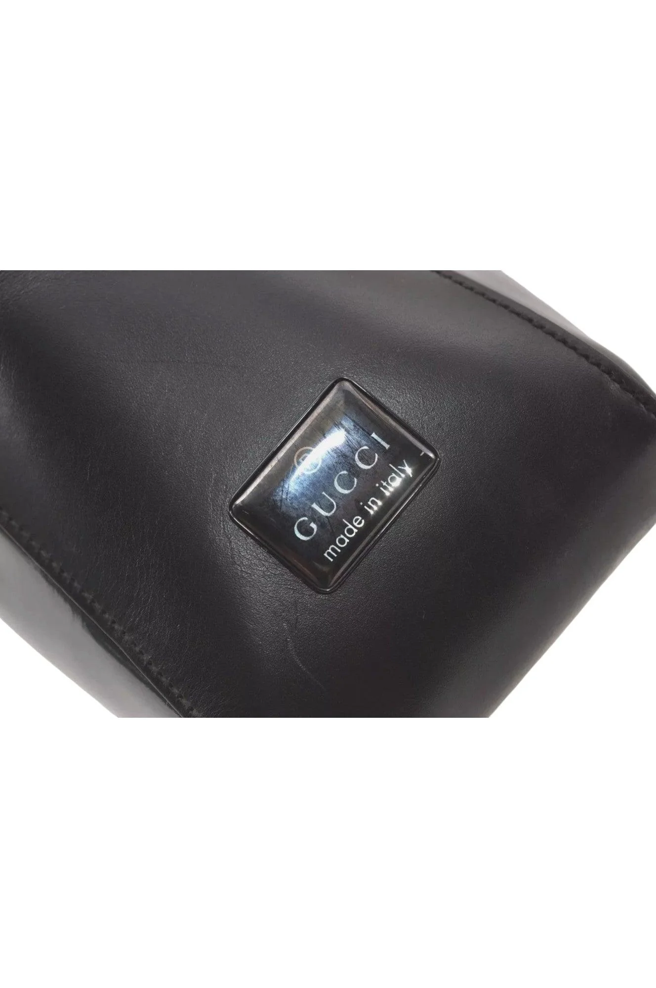 GUCCI Shoulder Hand Bag Purse Enamel Leather 0013766 Black 7891K - Image 12