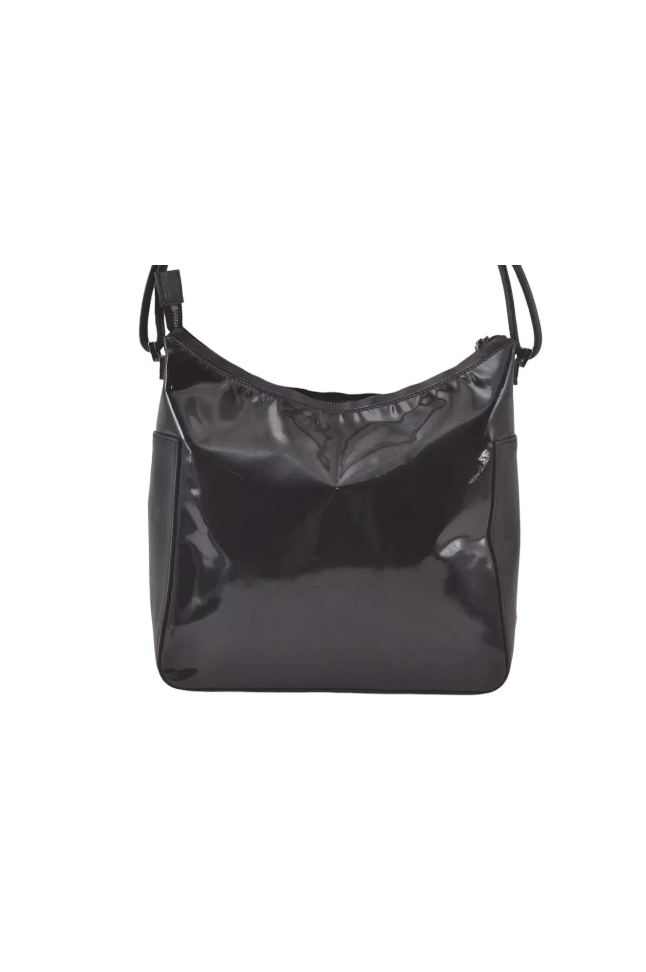 GUCCI Shoulder Hand Bag Purse Enamel Leather 0013766 Black 7891K - Image 3