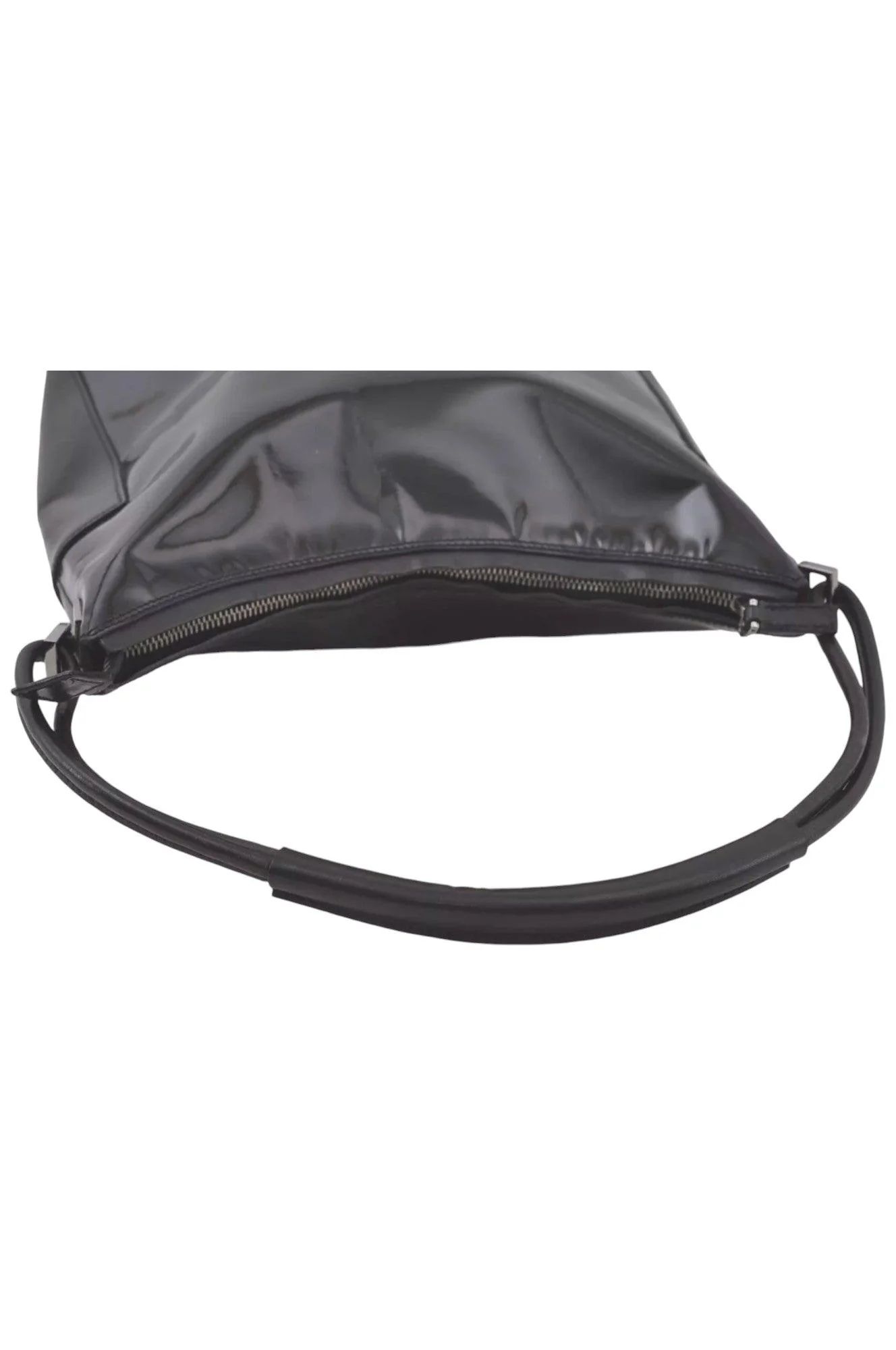 GUCCI Shoulder Hand Bag Purse Enamel Leather 0013766 Black 7891K - Image 7