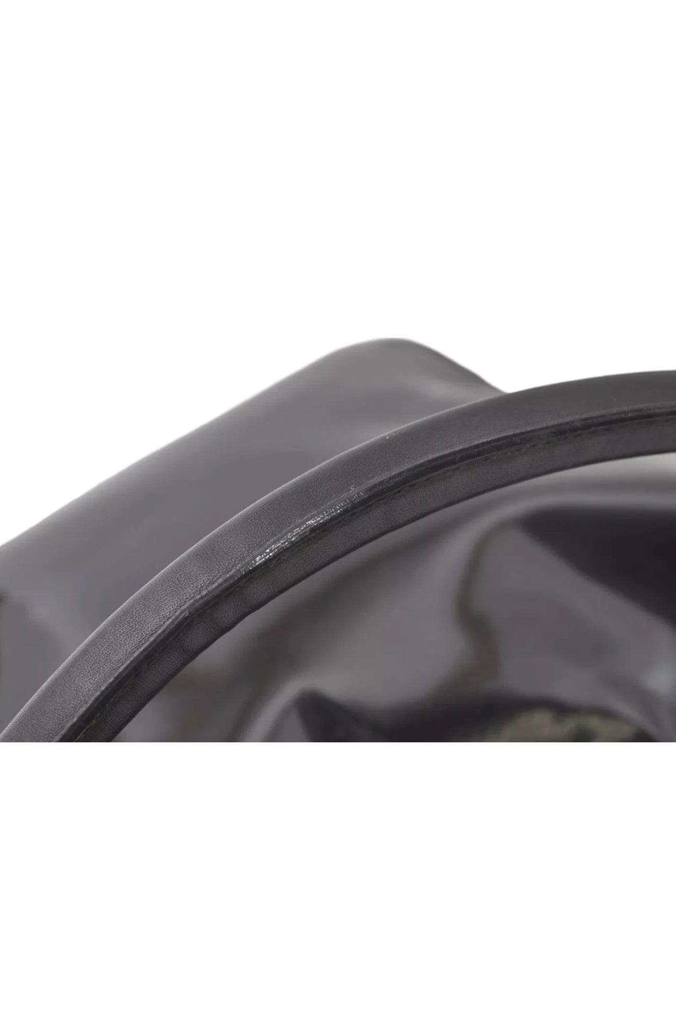 GUCCI Shoulder Hand Bag Purse Enamel Leather 0013766 Black 7891K - Image 8