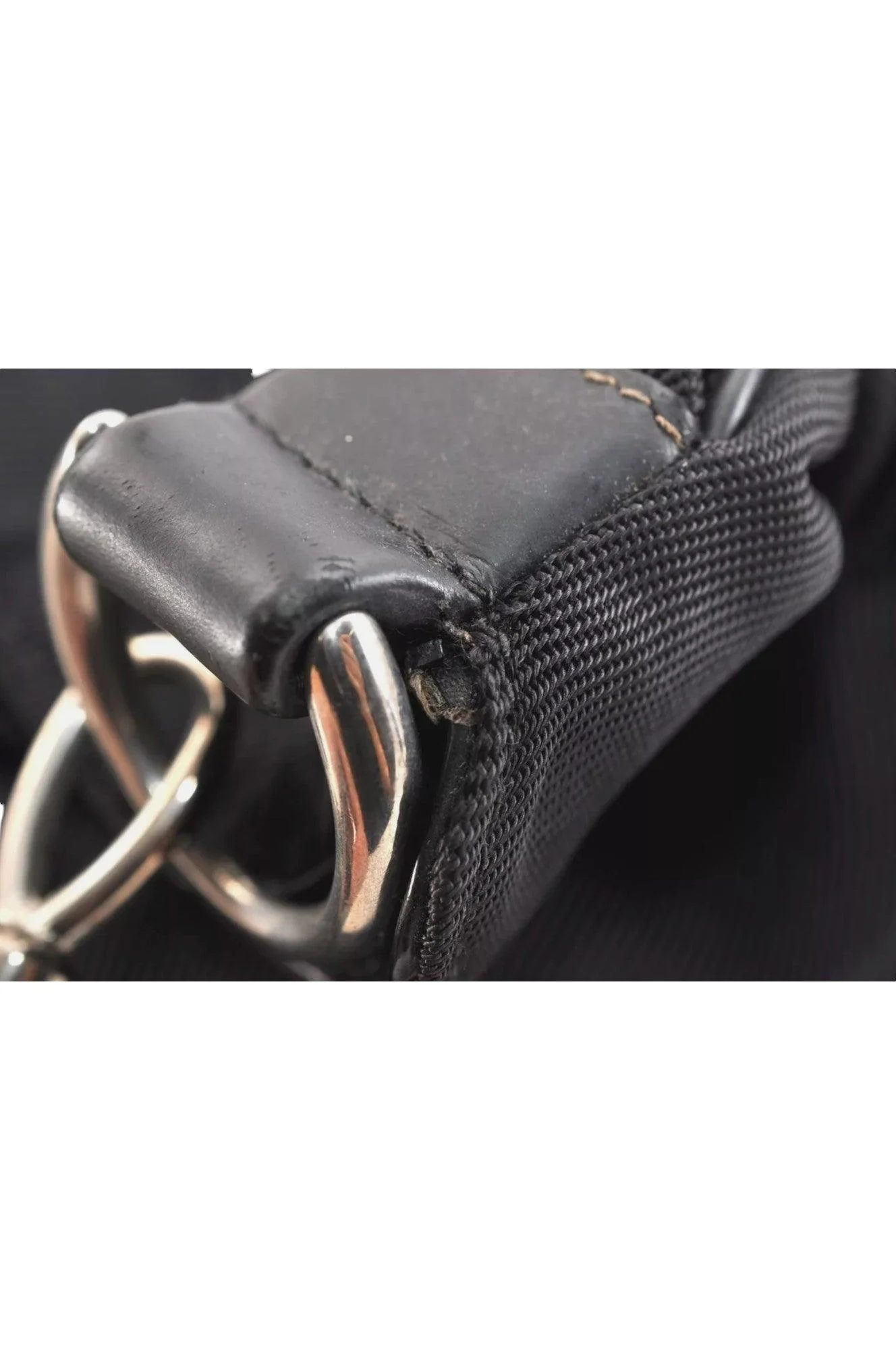 GUCCI Vintage Bamboo Shoulder Tote Bag Nylon Leather Black 7752K - Image 14