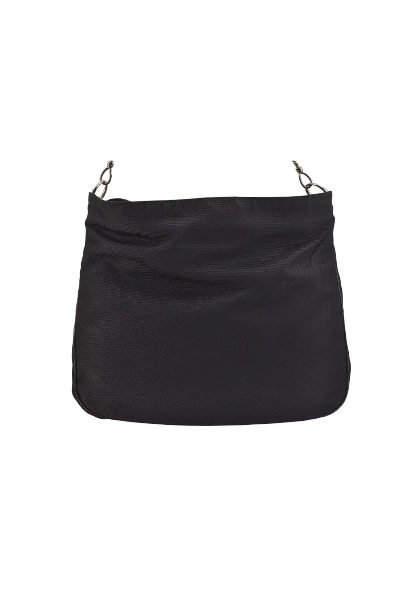 GUCCI Vintage Bamboo Shoulder Tote Bag Nylon Leather Black 7752K - Image 2