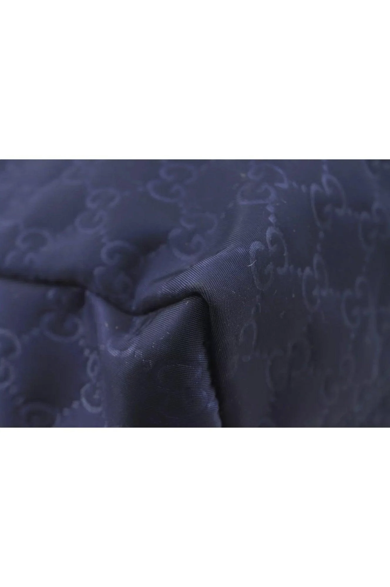 GUCCI Vintage Hand Tote Bag GG Nylon Leather Navy Blue L0937 - Image 10