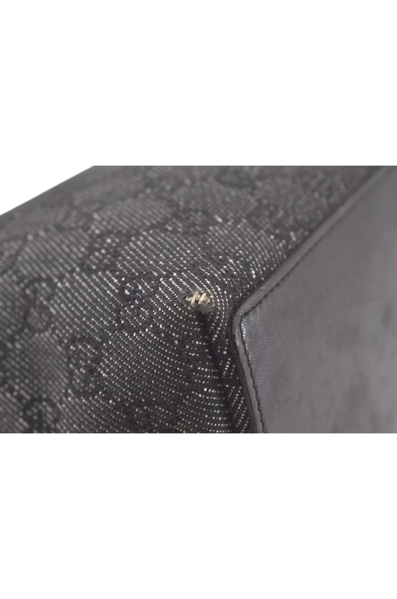 GUCCI Vintage Shoulder Tote Bag GG Canvas Leather 31244 Black 7900K - Image 10