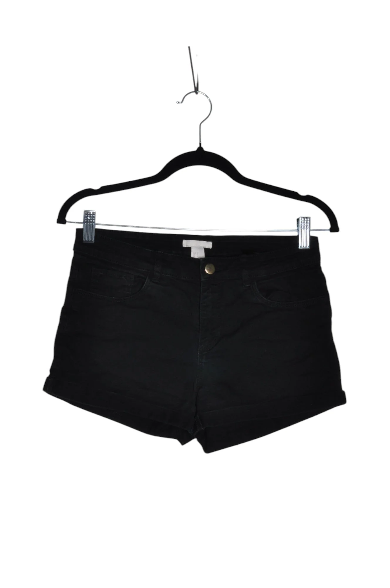 H&M Women Denim Shorts Regular fit in Black - 6