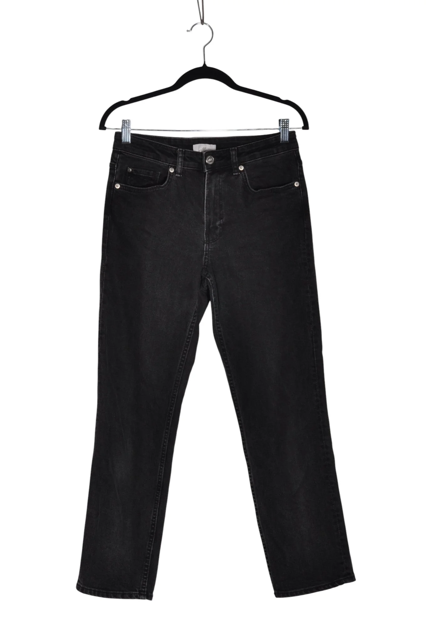 H&M Women Straight-Legged Jeans Regular fit in Black - 4