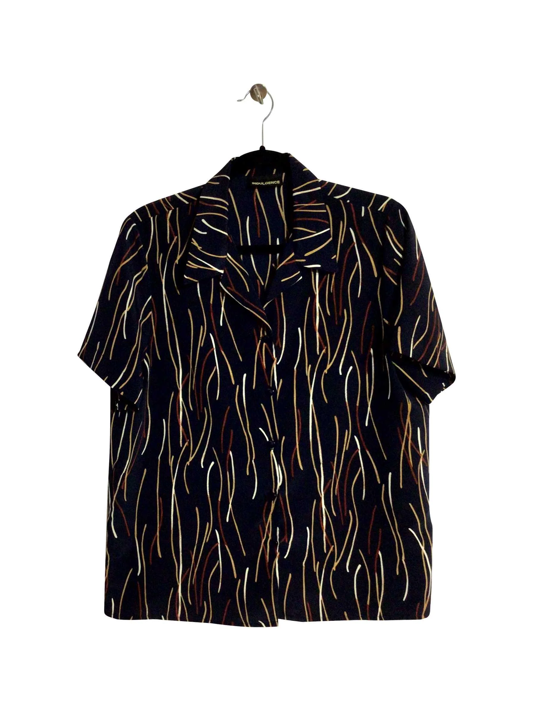 INDULGENCE Regular fit Button-down Top in Black - 16