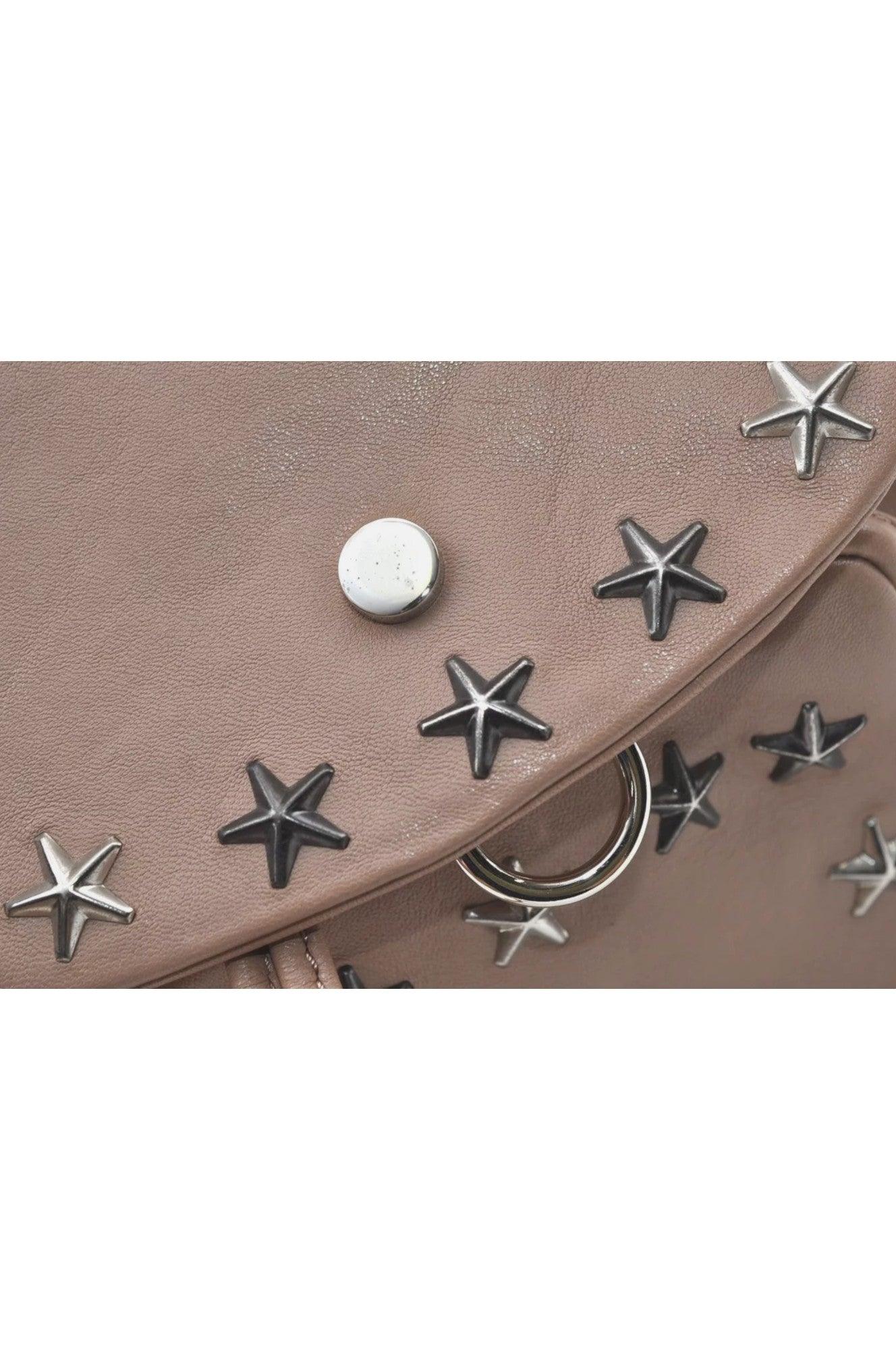 JIMMY CHOO Vintage Stella Star Studs Leather Backpack Pink Beige 7492K - Image 12