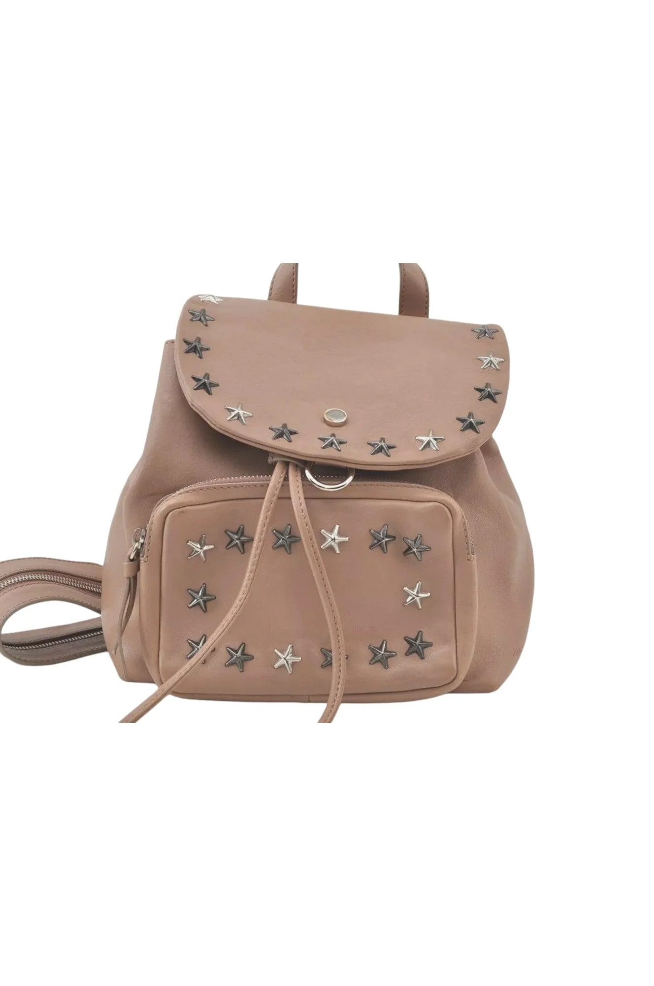 JIMMY CHOO Vintage Stella Star Studs Leather Backpack Pink Beige 7492K - Image 2