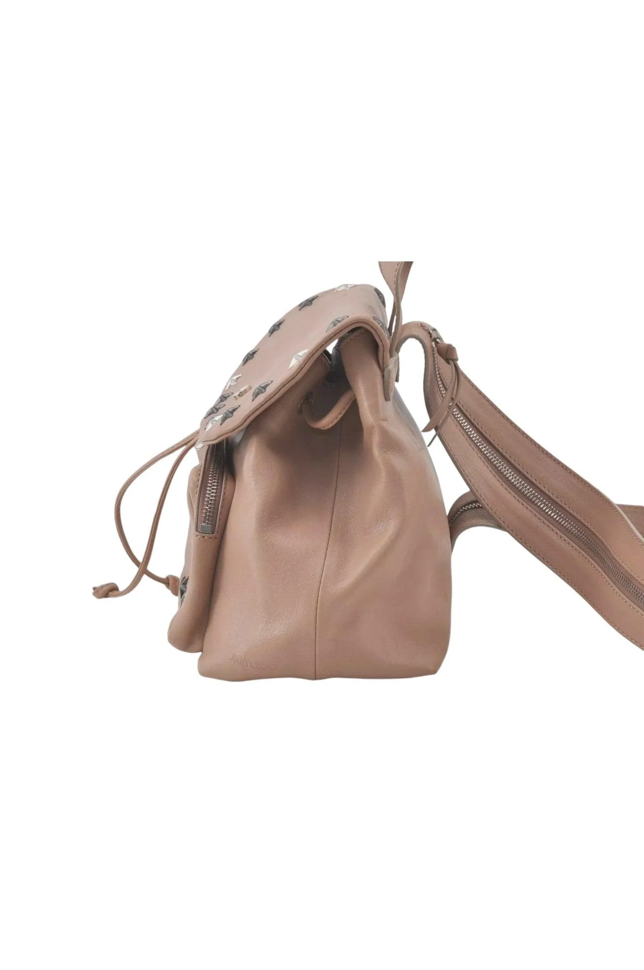 JIMMY CHOO Vintage Stella Star Studs Leather Backpack Pink Beige 7492K - Image 4