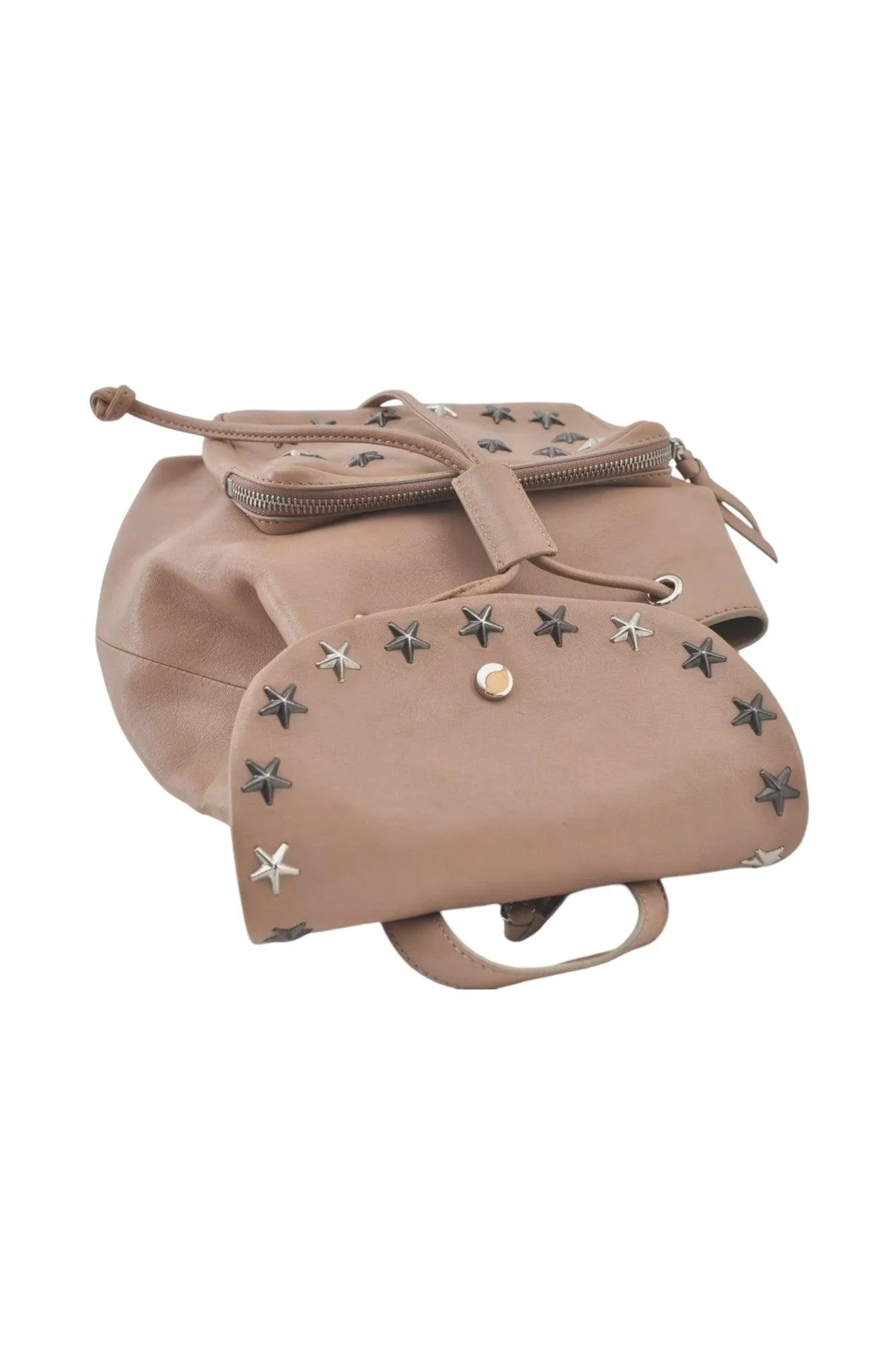 JIMMY CHOO Vintage Stella Star Studs Leather Backpack Pink Beige 7492K - Image 6