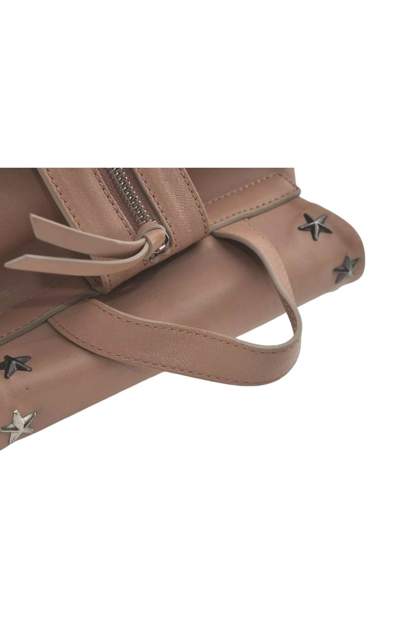 JIMMY CHOO Vintage Stella Star Studs Leather Backpack Pink Beige 7492K - Image 7
