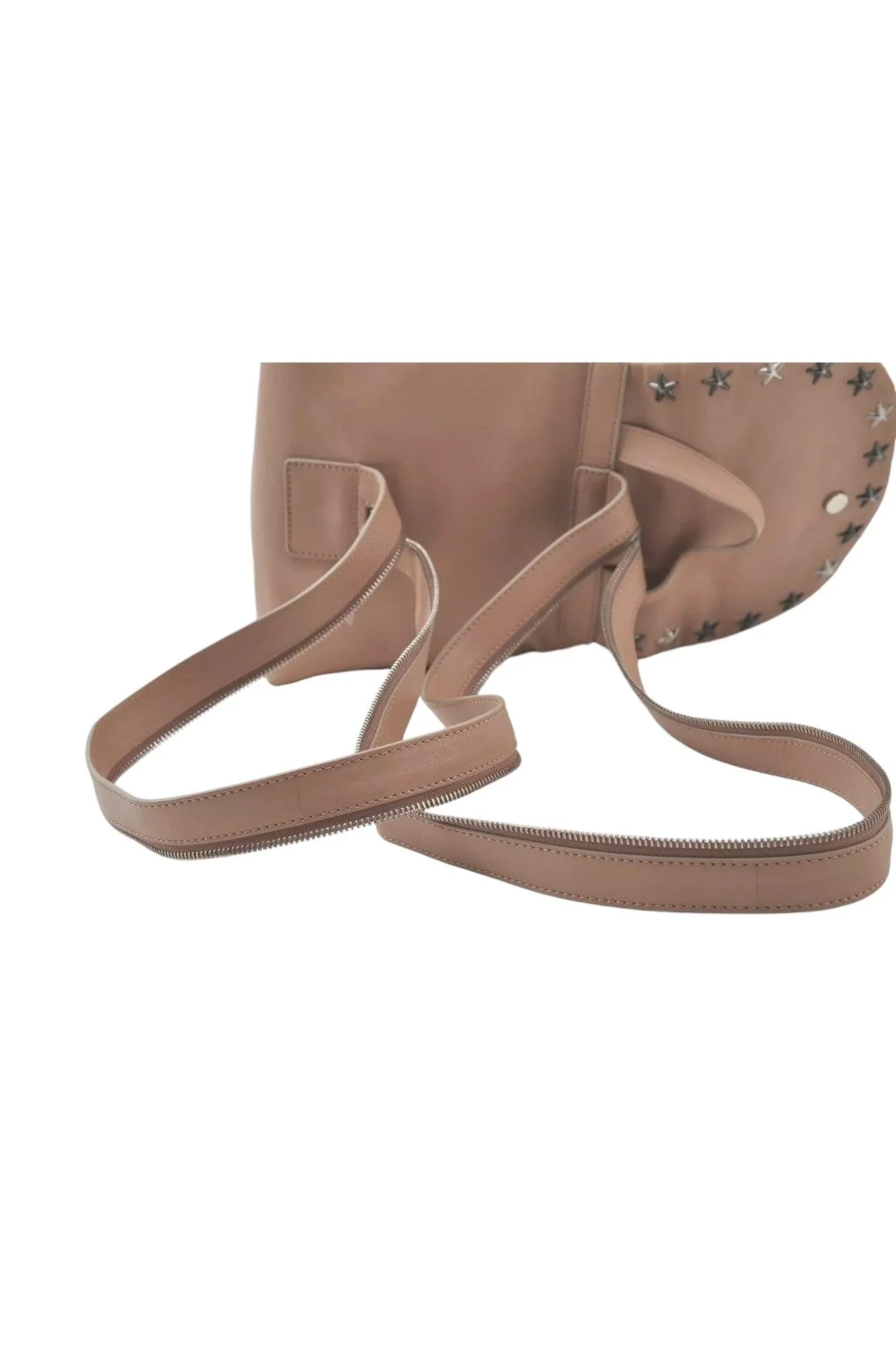 JIMMY CHOO Vintage Stella Star Studs Leather Backpack Pink Beige 7492K - Image 9