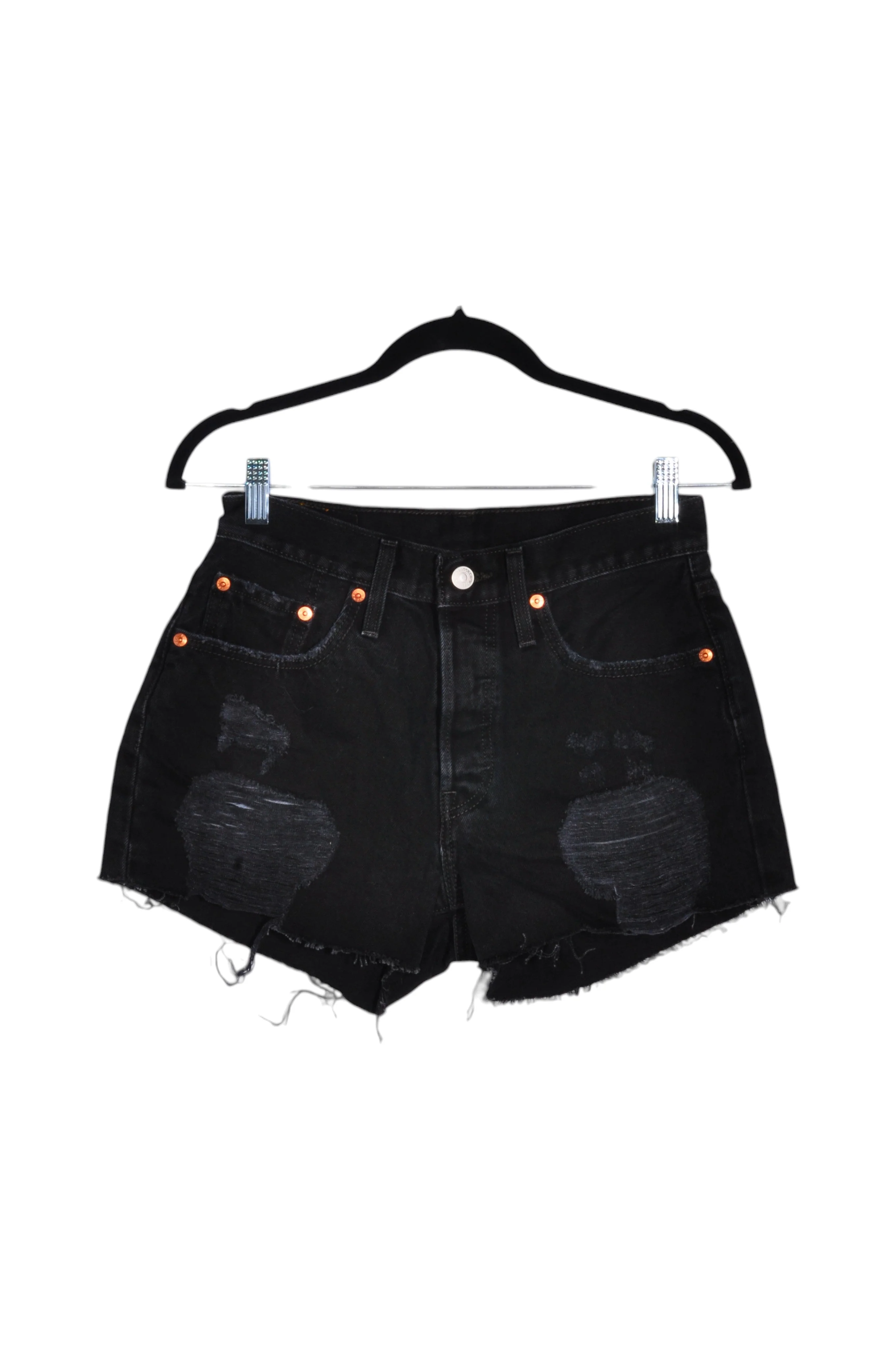 LEVI'S Women Denim Shorts Regular fit in Black - L