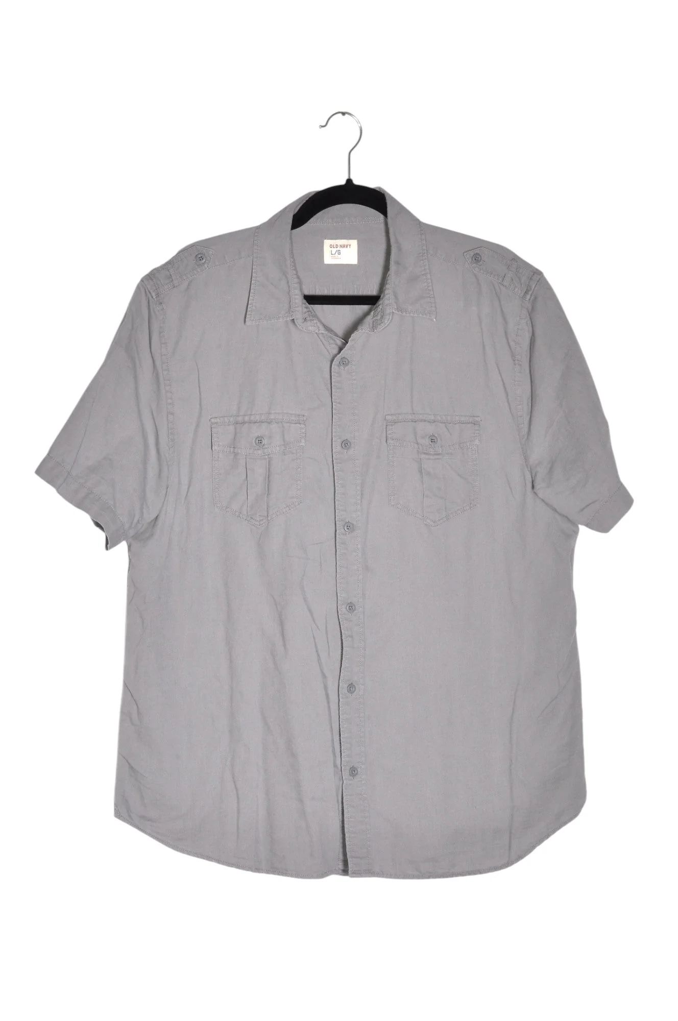 OLD NAVY Men Button Down Tops Regular fit in Gray - L