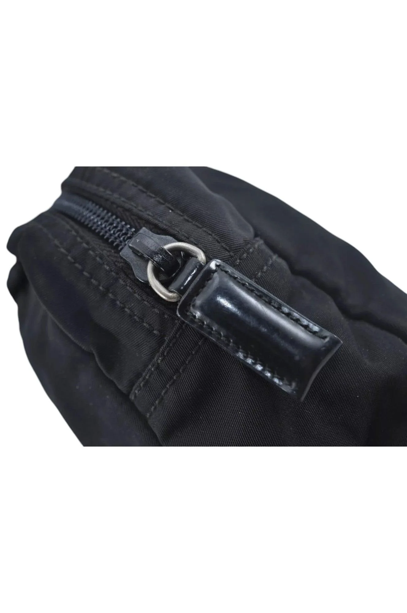 PRADA Nylon Leather Pouch Purse Black 3978K - Image 10