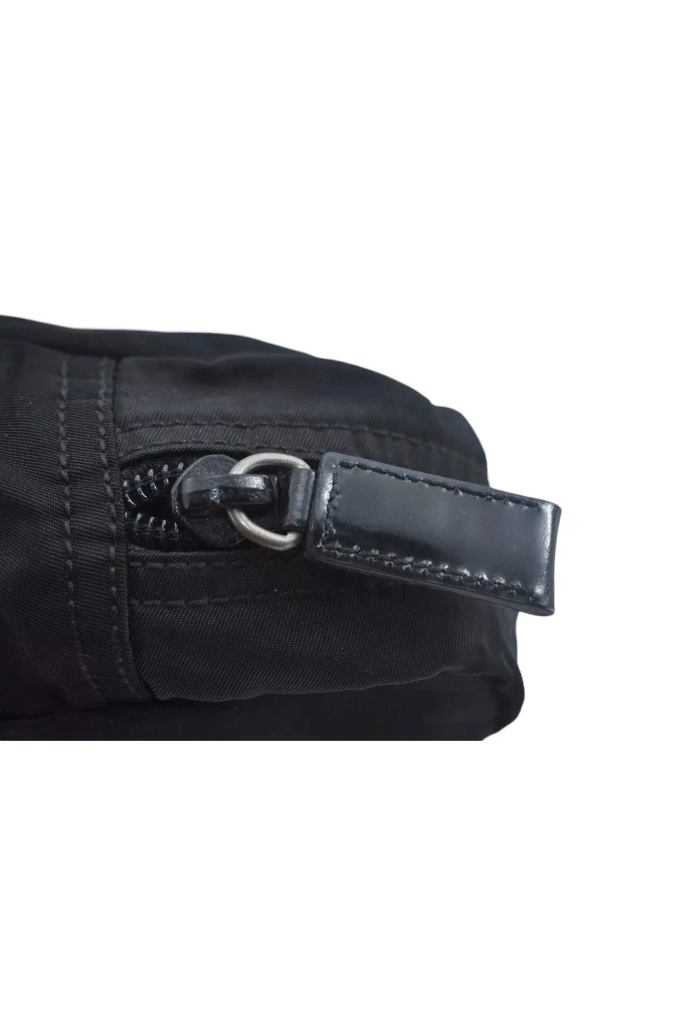 PRADA Nylon Leather Pouch Purse Black 3978K - Image 11