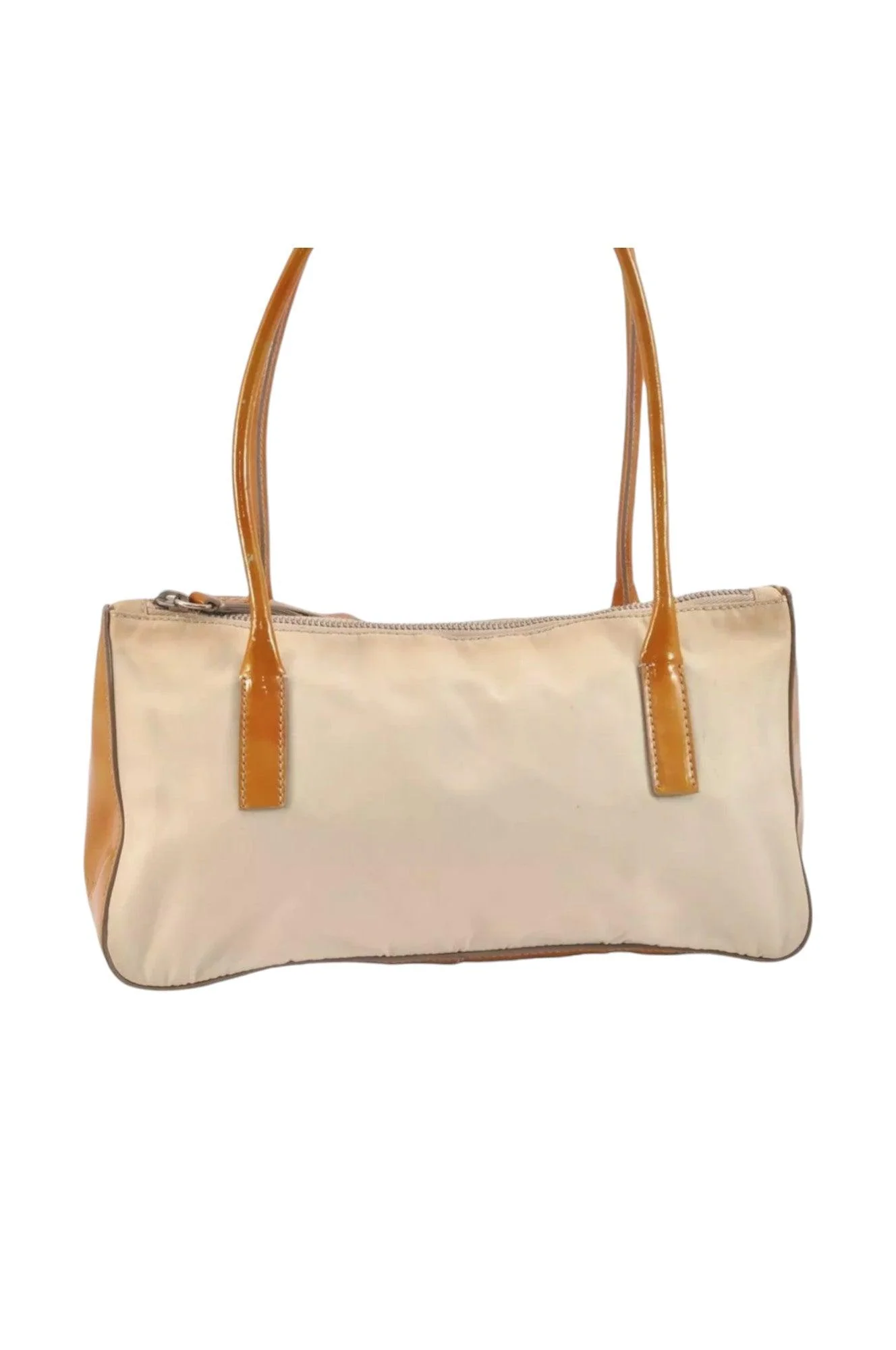 PRADA Nylon Tessuto Enamel Shoulder Hand Bag Purse Cream White 9257K