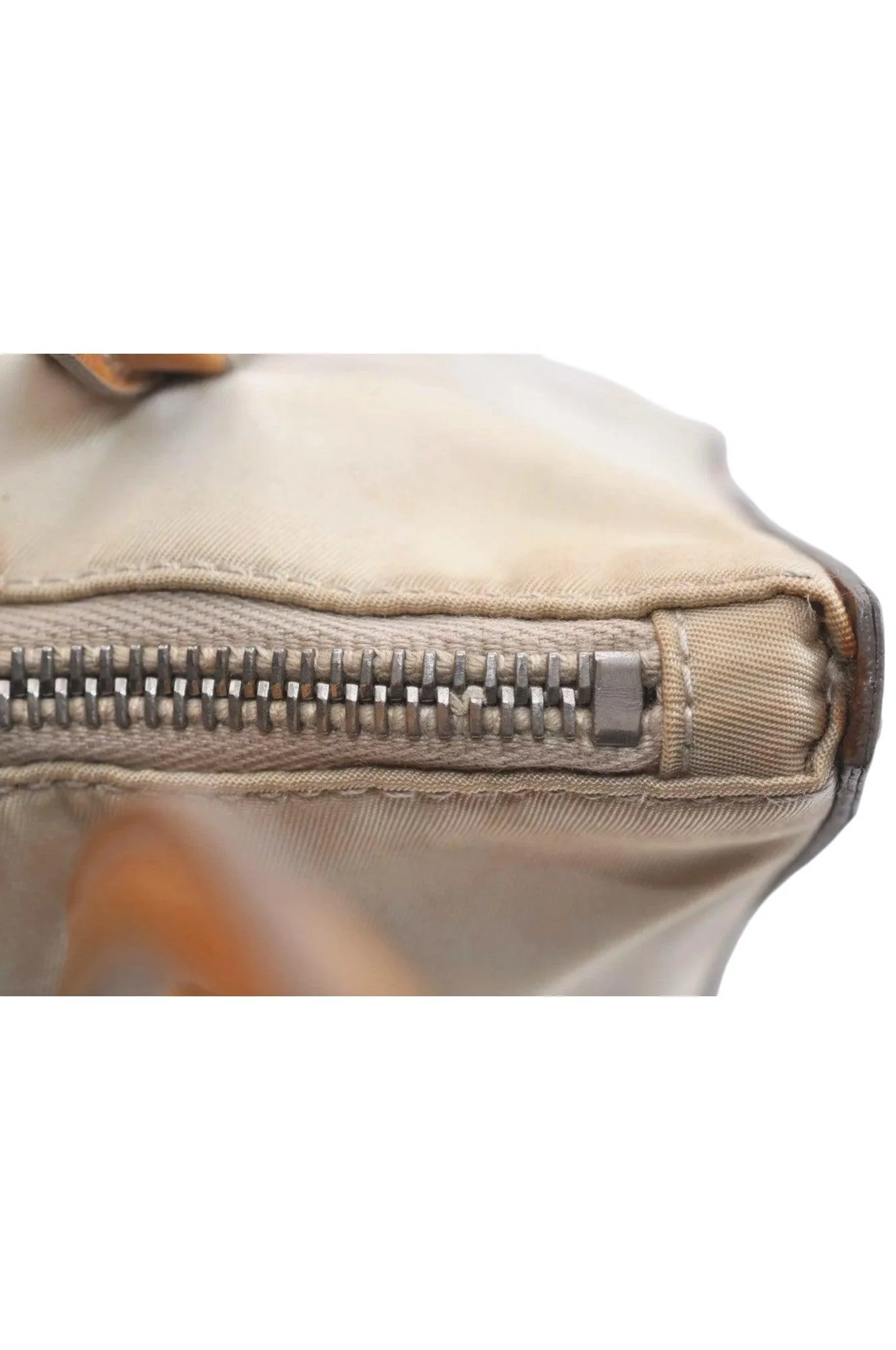 PRADA Nylon Tessuto Enamel Shoulder Hand Bag Purse Cream White 9257K - Image 14