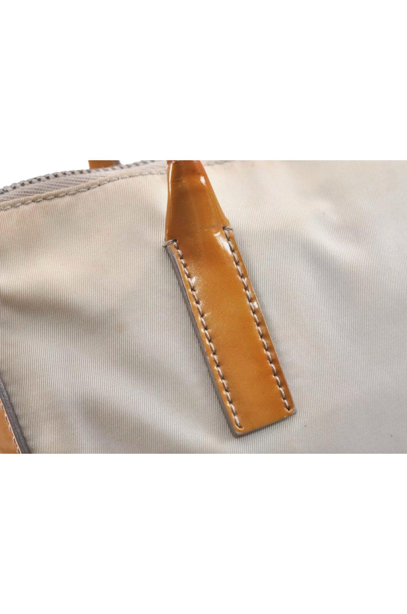 PRADA Nylon Tessuto Enamel Shoulder Hand Bag Purse Cream White 9257K - Image 16