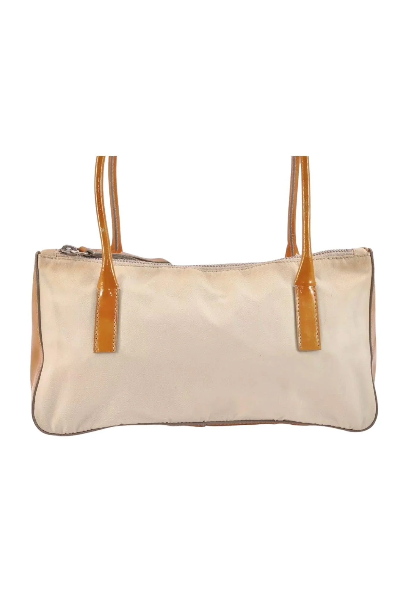 PRADA Nylon Tessuto Enamel Shoulder Hand Bag Purse Cream White 9257K - Image 2