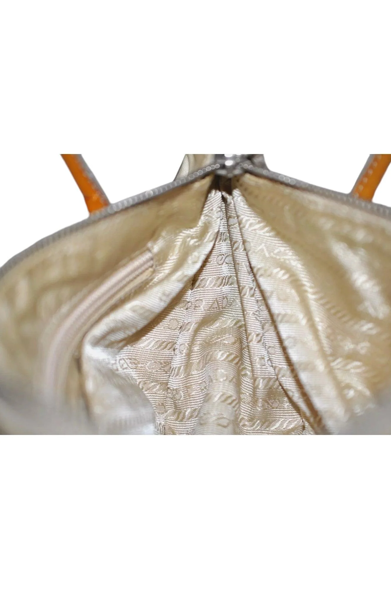 PRADA Nylon Tessuto Enamel Shoulder Hand Bag Purse Cream White 9257K - Image 20