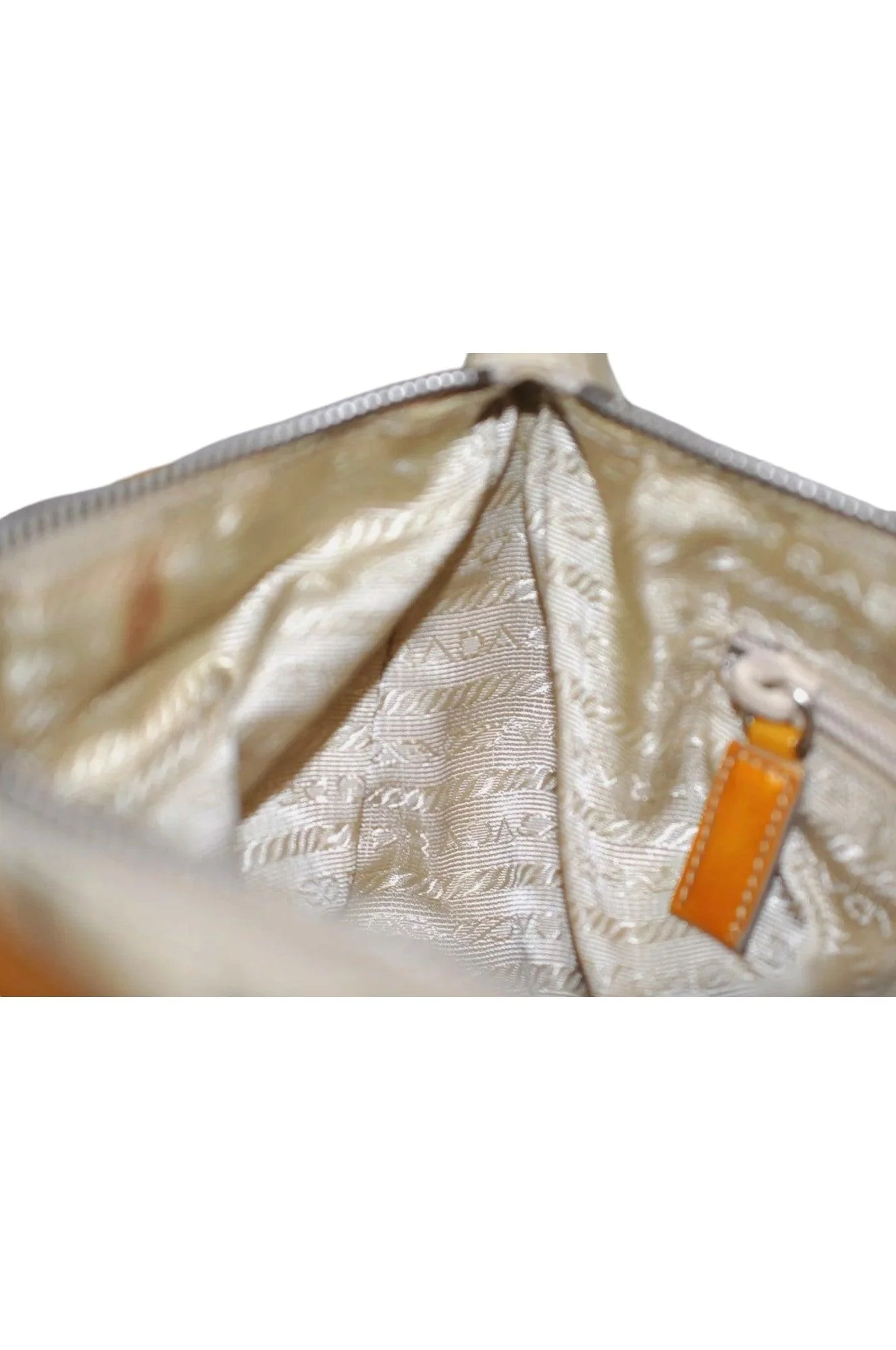 PRADA Nylon Tessuto Enamel Shoulder Hand Bag Purse Cream White 9257K - Image 21