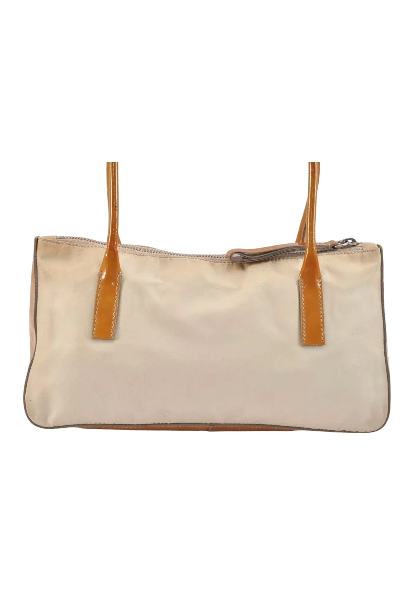 PRADA Nylon Tessuto Enamel Shoulder Hand Bag Purse Cream White 9257K - Image 3