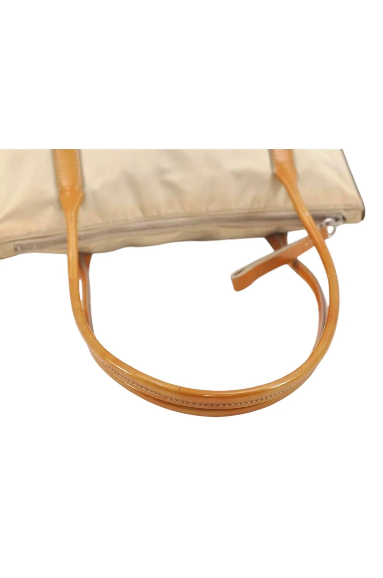PRADA Nylon Tessuto Enamel Shoulder Hand Bag Purse Cream White 9257K - Image 7