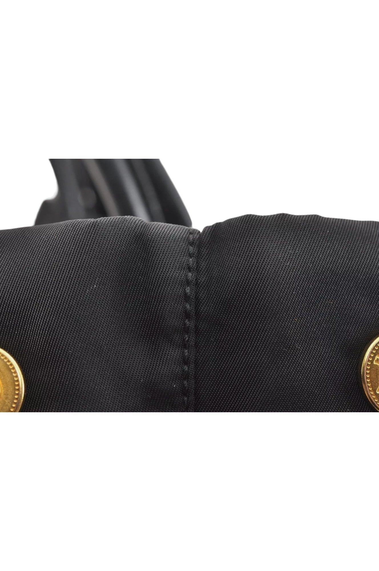 PRADA Tessuto Fiocco Ribbon Nylon Leather Hand Tote Bag Black 7620K - Image 13