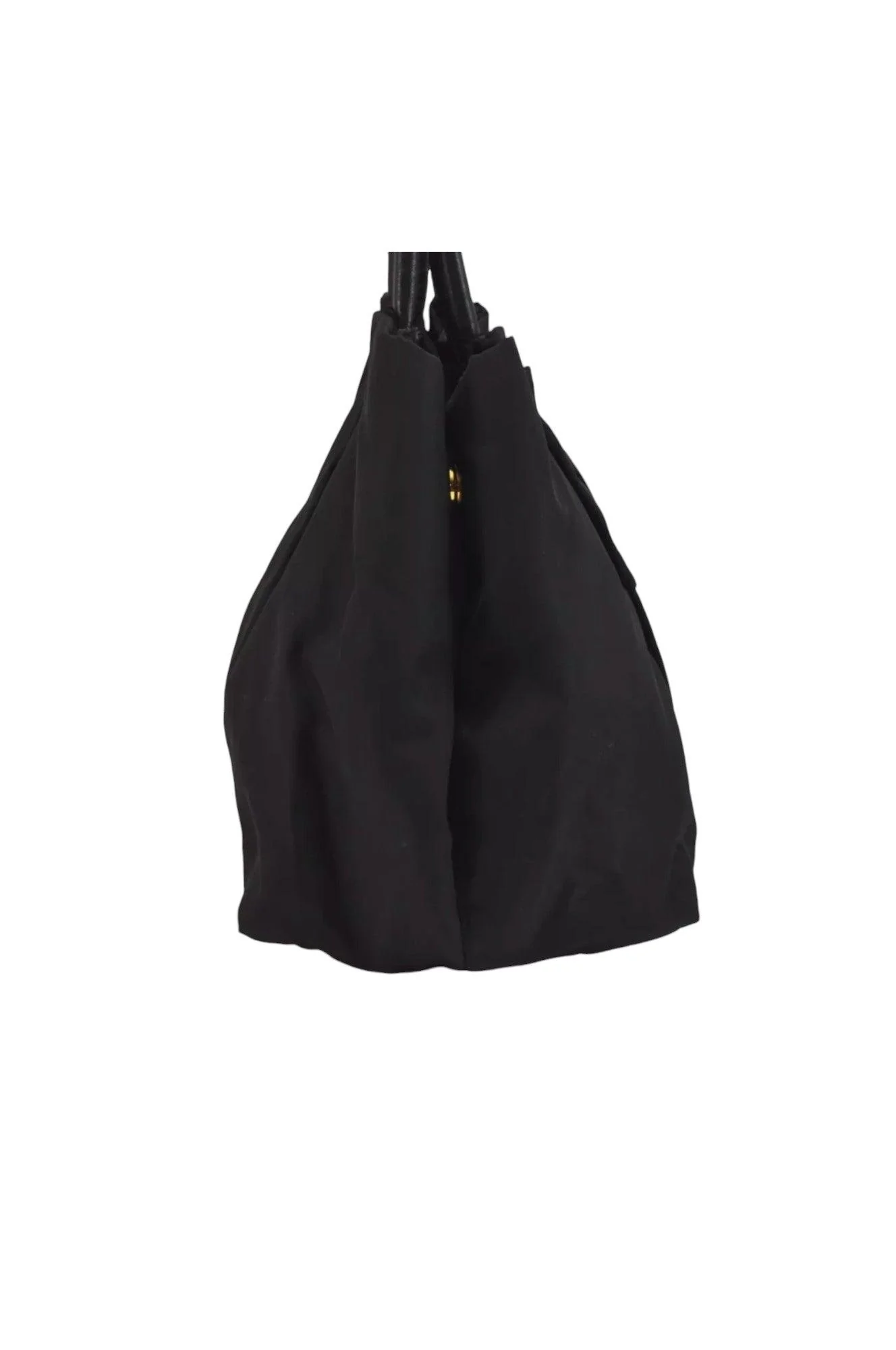 PRADA Tessuto Fiocco Ribbon Nylon Leather Hand Tote Bag Black 7620K - Image 4